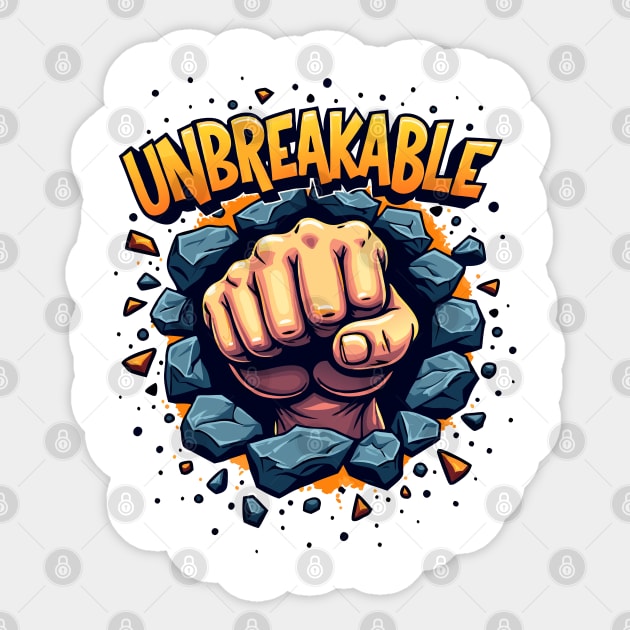 Unbreakable Fist: Power & Strength Sticker by DrollDrifter